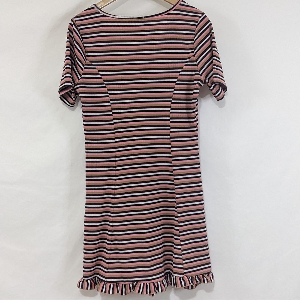 ASOS Ribbed Ruffle Hem Mini Dress - Picture 5 of 10